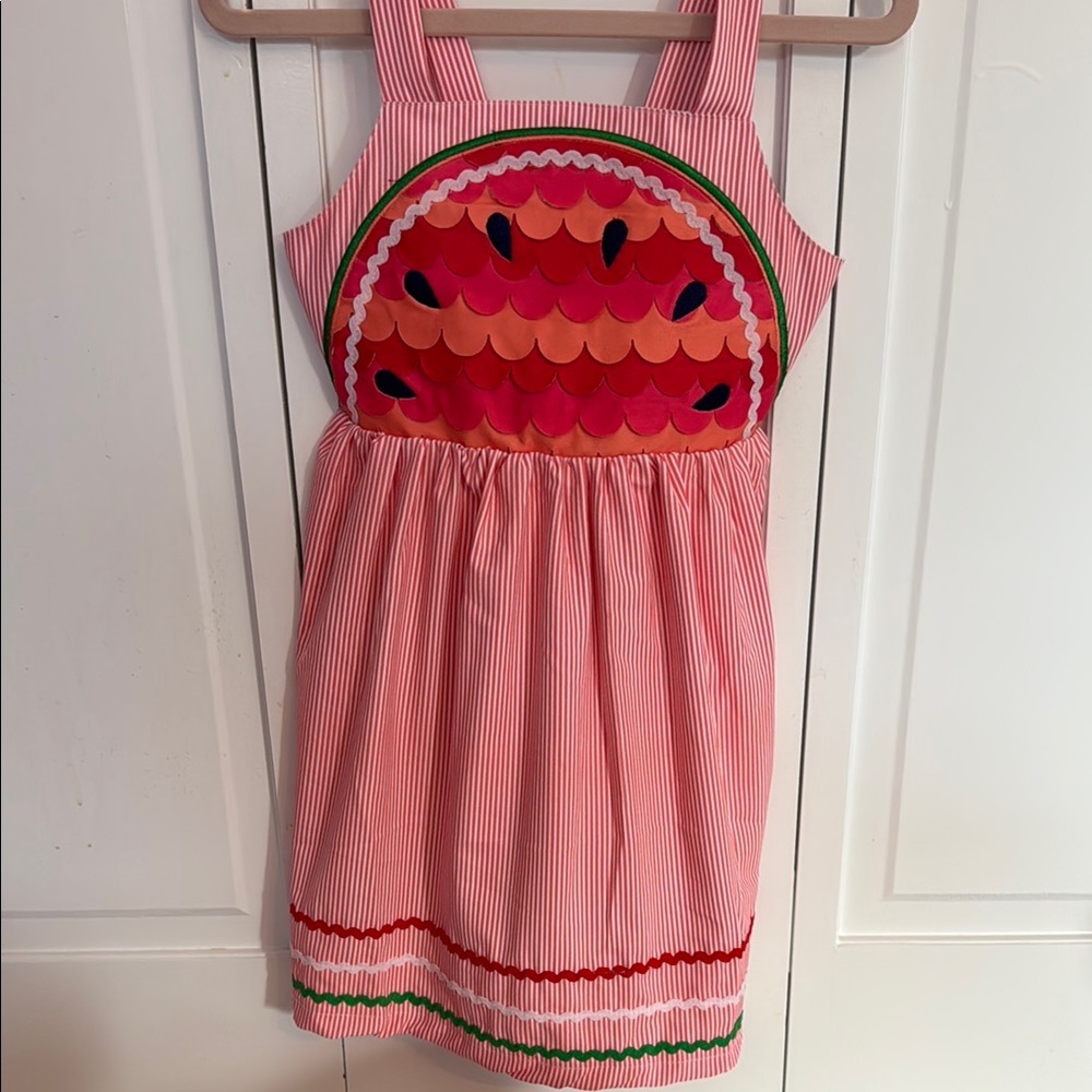 Mia Belle Girls Pink Watermelon Dress